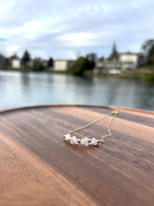 Rose Quartz Luna Necklace